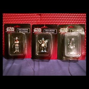 Set of 3 Star Wars Figurine Erasers